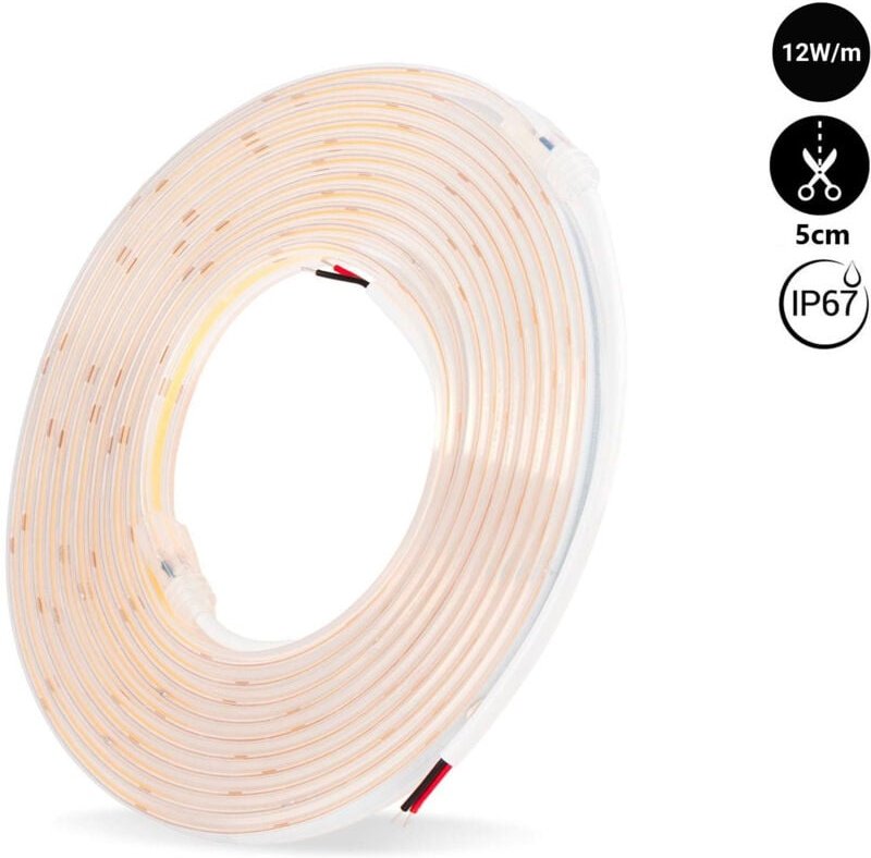 Barcelona Led - cob LED-Streifen 24V dc - 12W/m - 10 mm - IP67 - 5 Meter Rolle -