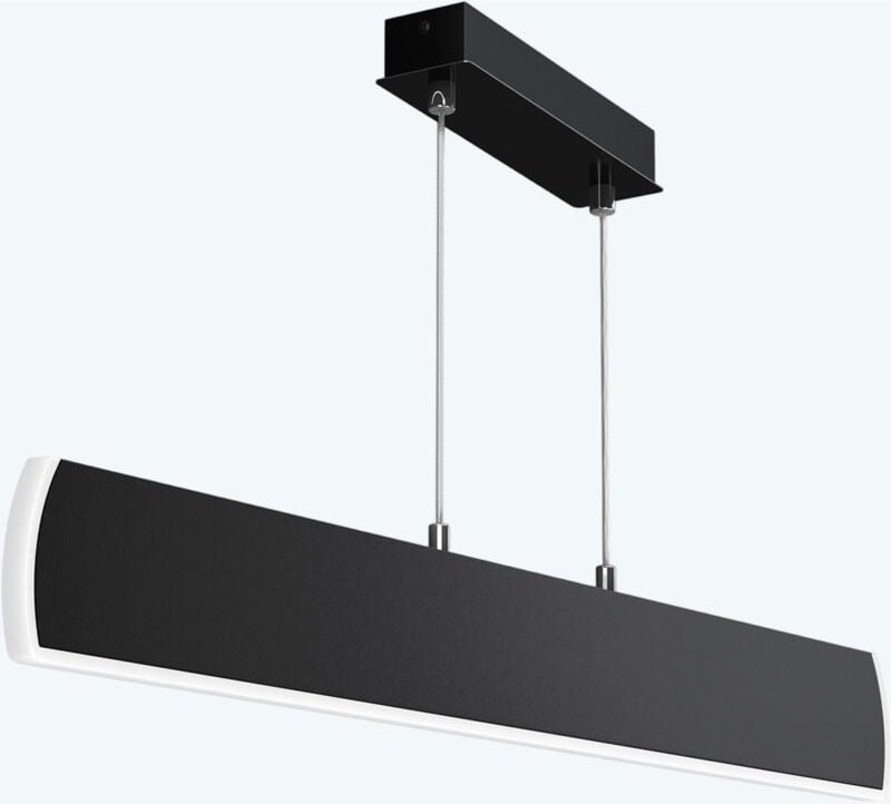 Pendelleuchte 100cm LED Hängelampe Dimmbar mit Fernbedienung 3000K/4000K/6000K Verstellbares Kabel 20W matt Schwarz Häng...