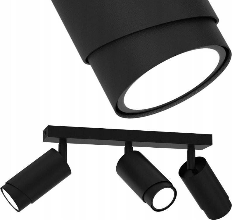 Frei. LED Deckenleuchte, verstellbar, 3x Gu10 EWILIGHT Bevel schwarz