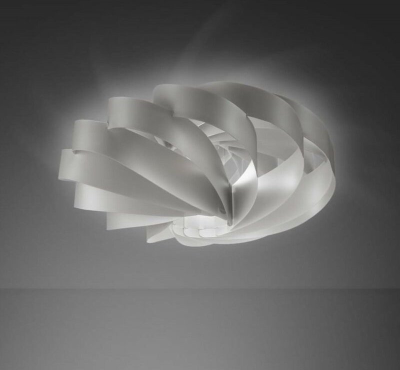 Flache Deckenleuchte 5 Lichter Silber cm 100Øx50h