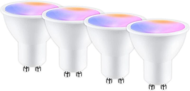 Aougo - Gu10 WLAN-vernetzte Glühbirne, 5 w, 400 lm, led rgb, 2700 K–6500 k, kompatibel mit Alexa/Google Home, APP-Fernbe...