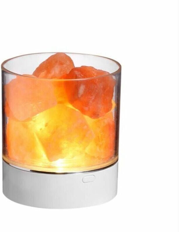 Veilleuse lampe de sel lampe à poser lampe d'ambiance de chevet lampe en pierre de sel de flamme USB