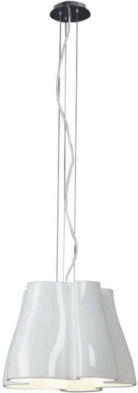 Inspired Mantra - Miss - Kuppeldeckenanhänger 3 Licht E27, glänzend weiß, poliertes Chrom