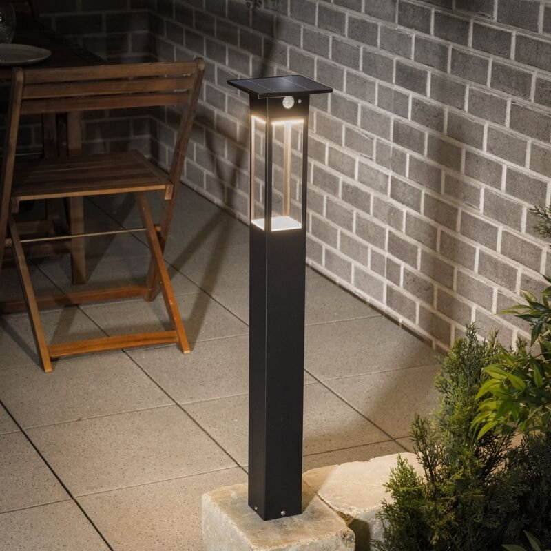 Esotec - Solar Sensor-Standleuchte Tarano 84 cm schwarz wetterfest IP44 102745