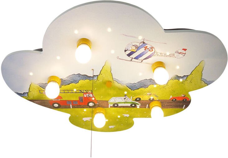 Niermann - Coole led Kinder Deckenleuchte tolle Autos Zugschalter für LED-Schlummerlicht