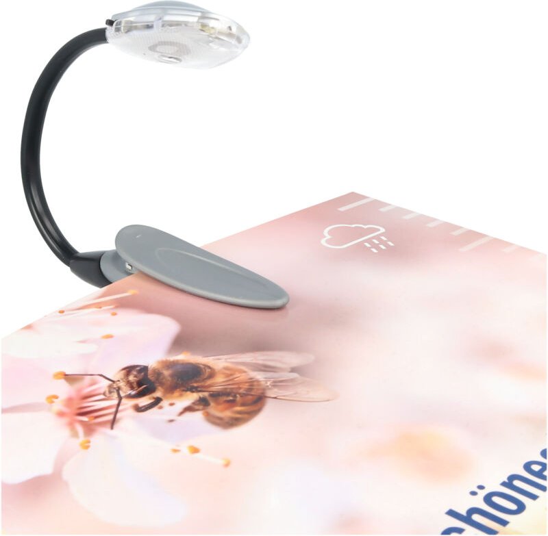 Goose batteriebetriebene led-leselampe mit clip - in232 - Velamp