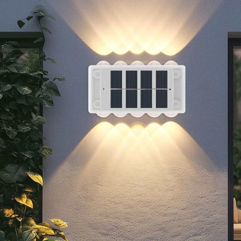 4er Set Solar Gartenleuchten Außen 10 LED Wasserdicht IP65 Zaun Außenwandleuchten Direktbeleuchtung für Garten Hof Zaun ...