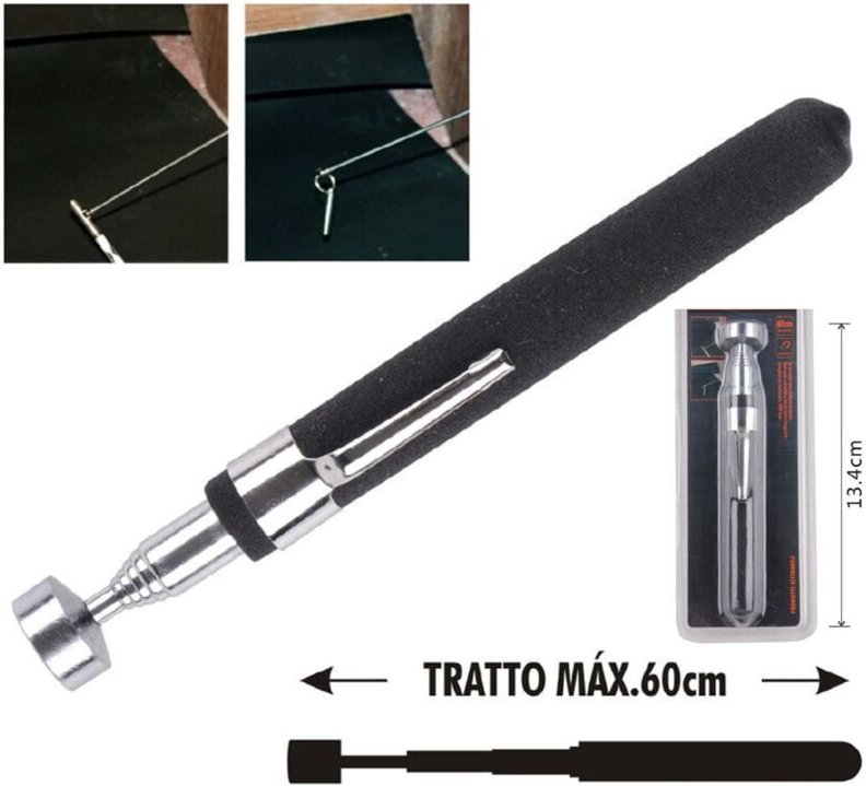 Trade Shop Traesio - Trade Shop - Ausziehbarer Teleskop-Stabschreiber mit magnetischem Präzisionswerkzeug -