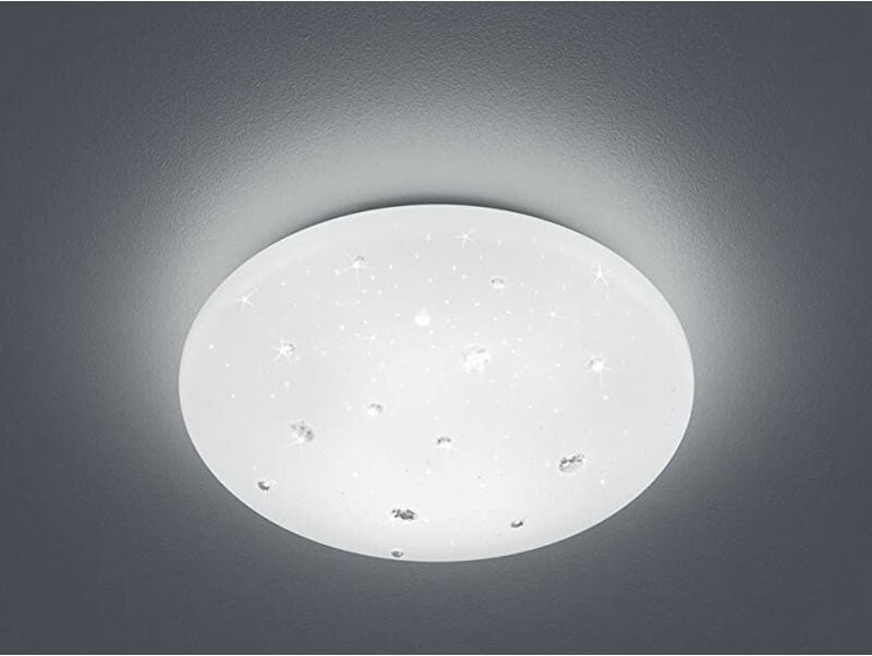 LED Deckenleuchte ACHAT mit Sternenhimmel Kunststoff Weiß, Ø 27cm
