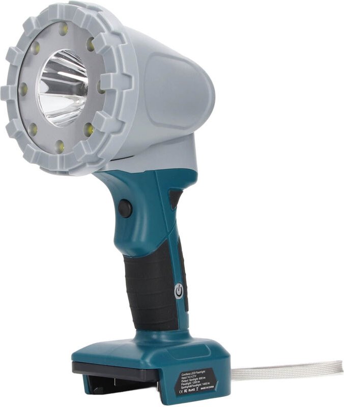 Tragbare LED-Lampe mit drei Leuchtmodi 600-1200-1400 (LM). Geeignet für eine 14,4-21V Lithium-Batterie.