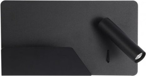 Fabrilamp - wandleuchte 3w 4000k miguel angel dcho schwarz mit usb und ablage 150lm 16x28x12 cm verstellbar