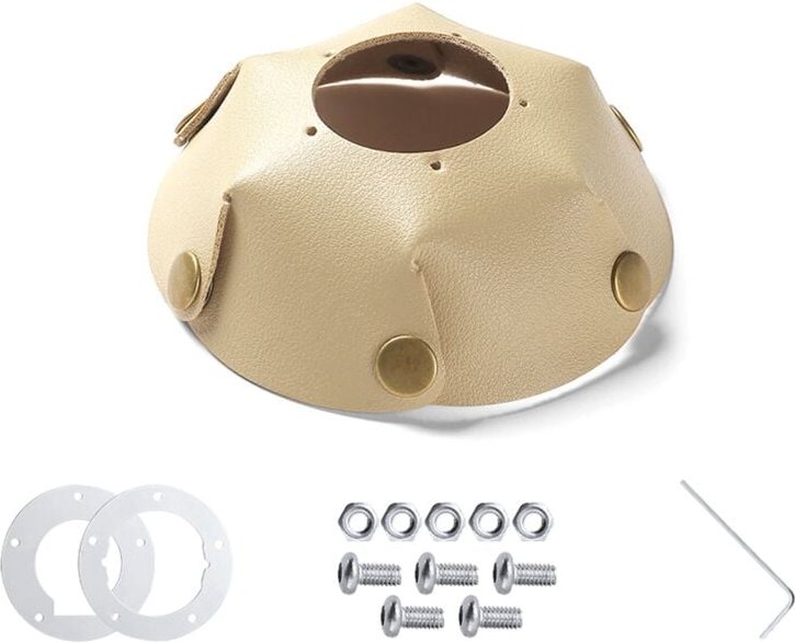 Tlily - Outdoor Camping Leder Scheinwerfer Lederbezug, Wasserdichter Leder Lampenschirm Haushaltslampe Schutzbezug Khaki