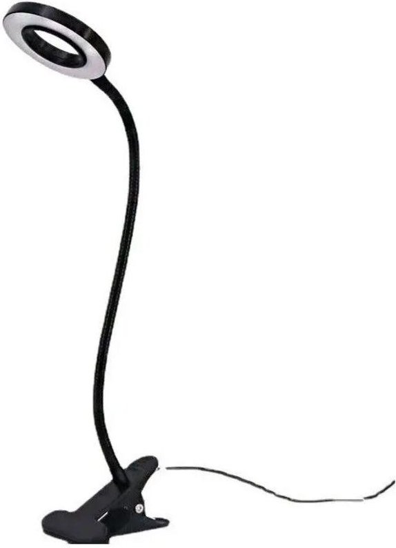 Schwarze 3,5-Zoll-Schreibtischlampe mit Klemme für den Heimgebrauch, Leselampe, einstellbare Helligkeit (3 Stufen), Nach...