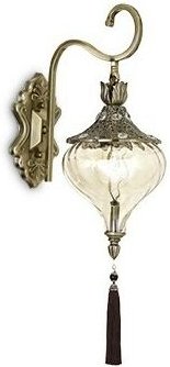 Ideal Lux Harem - 1 Licht Innenglas Wandleuchte Antik Messing, Bernstein, E27