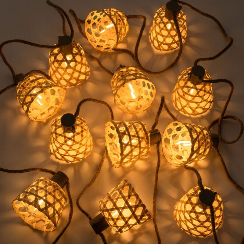 SKLUM Lichterkette mit LED-Gartenlichtern und Solarladegerät 7,40 m Ducrot Natürlich