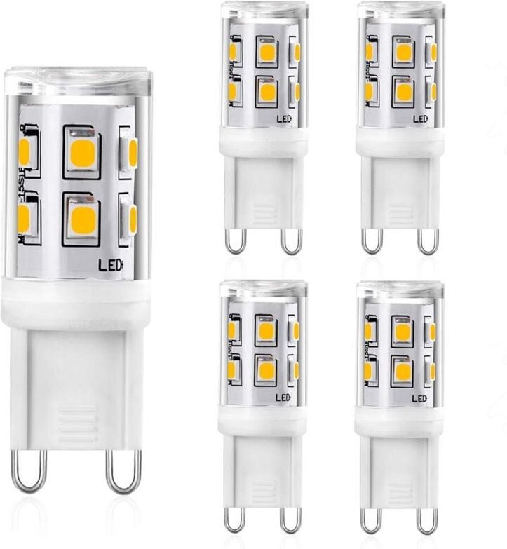 G9 LED-Lampe, 2 W, entspricht 20 W, 25 W, G9-Halogen, 300 lm, warmweiß, 3000 K, G9-LED-Lampe, CRI 83, 360-Grad-Winkel, A...