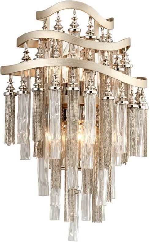 Chimera 2 Licht Wandleuchte Blattsilber, Glas