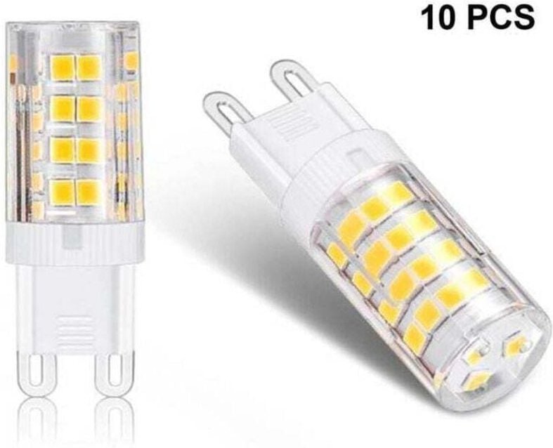 Lot de 10 ampoules LED G9 - 5 W, équivalent 40 W, blanc chaud 3 000 K, 220 V-240 V, angle de faisceau 360°