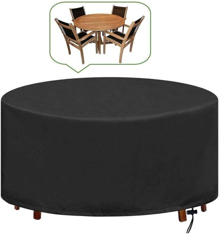 Runde Gartentischabdeckung, wasserdicht, UV-beständig, robustes Oxford-Gewebe, Schutz für Ihren Outdoor-Tisch, Ø 128 x 7...