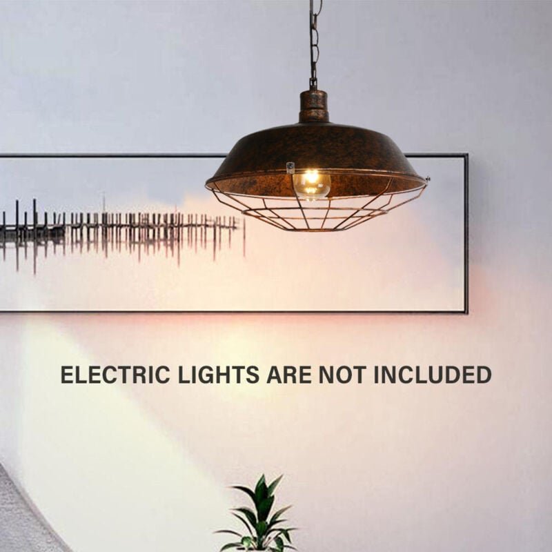 Pendelleuchte Vintage, Lampenschirm Aus Eisen, Hängelampe im Industrieller Stil, Retro Bronze Kronleuchter E27 Edison fü...
