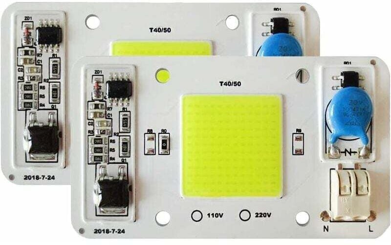 Stück 50W weiße 6000K 220V COB-LED-Chips, kein Löten erforderlich, integrierter Smart-IC-Treiber für LED-Flutlicht