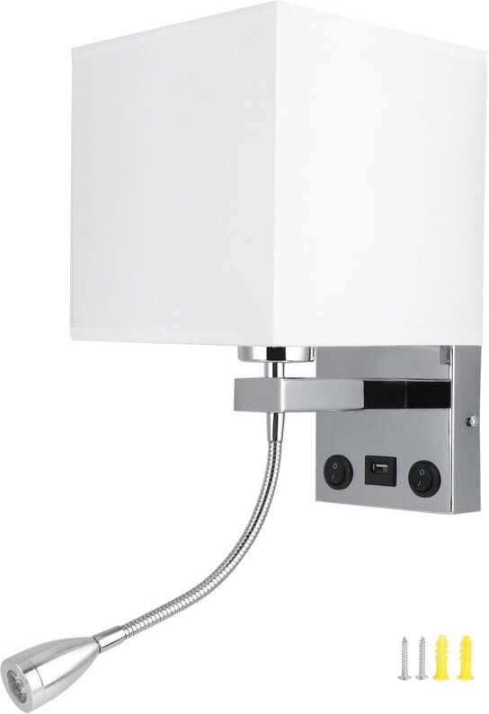 Led -Wandleuchte moderne Stofflampenschatten usb Schlafzimmer Nacht - Eosnow