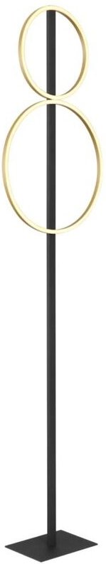Thumbnail - Stehlampe LED Standleuchte Metall schwarz matt goldfarben Fußschalter H 160 cm