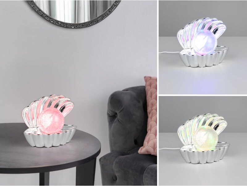 2er set kleine usb Muschel Tischlampen mit rgb Beleuchtung, Höhe 14cm