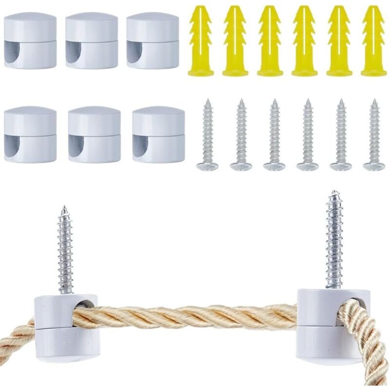 8er-Pack Deckenleuchtenhaken, weiße Hängeleuchtenhaken, Aluminiumhaken, Deckenleuchtenhaken aus Metall, Kabelzubehör