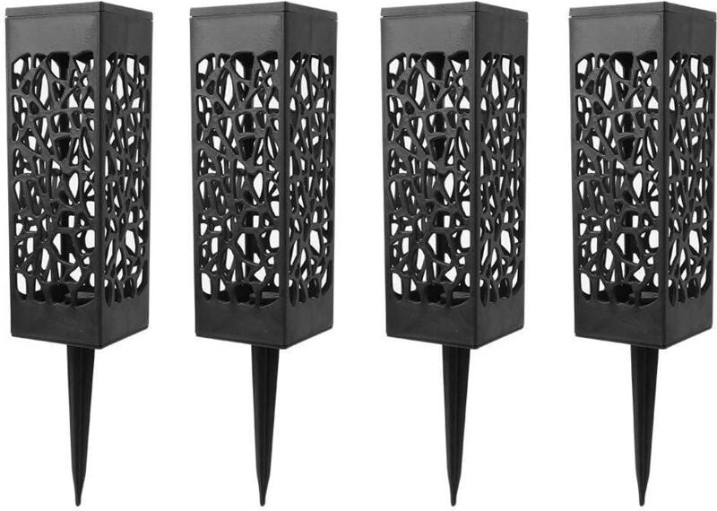 Solar-Gartenleuchten mit Erdspieß, 4er-Pack, 28,4 x 6,1 x 6,1 cm, wasserdichte LED-Solarleuchten für den Außenbereich, g...