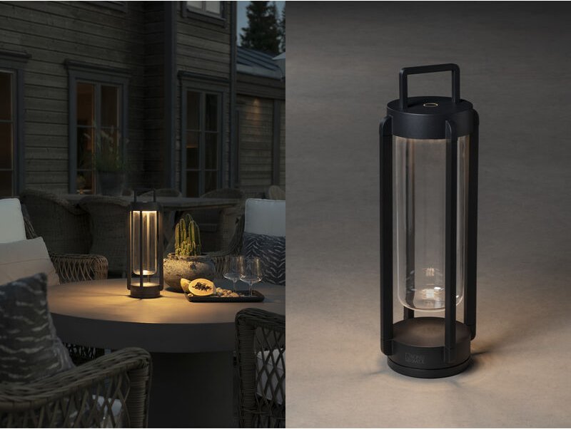 Thumbnail - Konstsmide Lighting - led Outdoor Laterne otranto usb aufladbar für Boden & Tisch, Schwarz Höhe 44cm