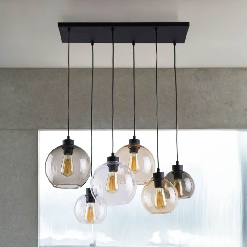 Hängelampe Glas Kugel Schirme elegant Esstisch KALETE