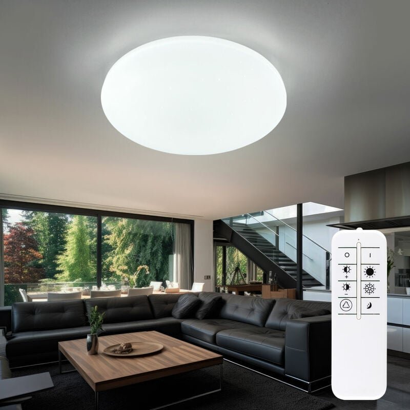 Globo - Smart Deckenleuchte Sterneneffekt Deckenlampe mit Fernbedienung led Wohnzimmerlampe dimmbar, cct App Steuerung, ...
