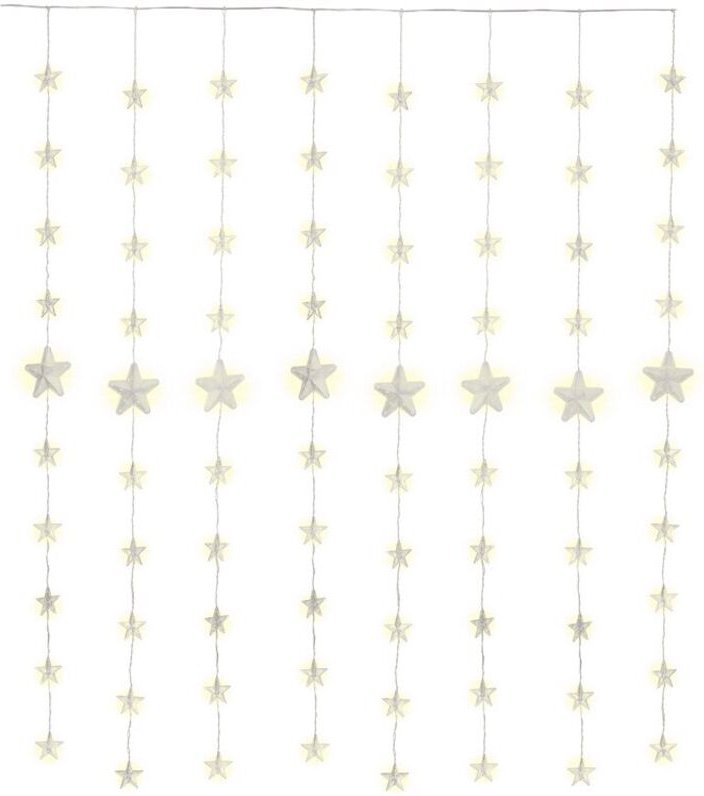 Goobay 80er LED-Sternenvorhang - mit Fernbedienung, Timer-Funktion, 8 Leuchtmodi, Dimmer und 31 V-Außentrafo, warm-weiß ...