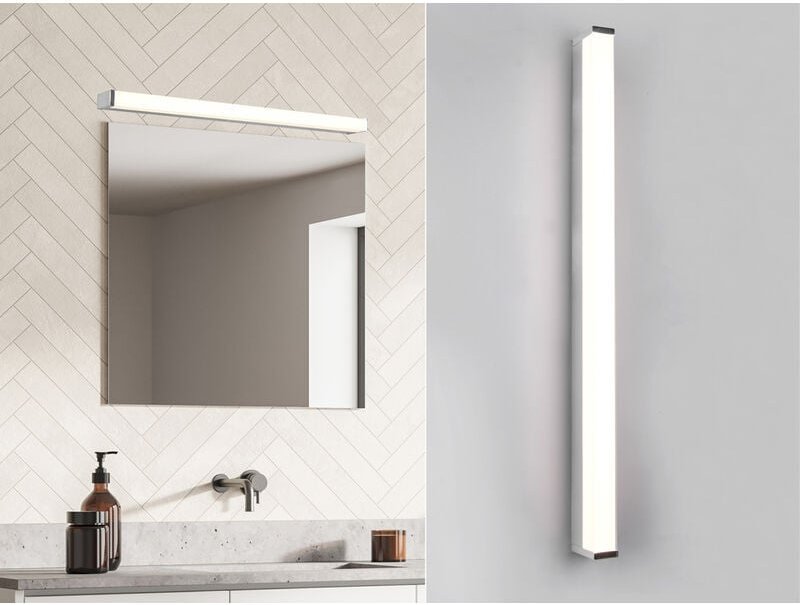 Trio - led Badezimmer Wandleuchte fabio in Chrom 80cm - Spiegelleuchte