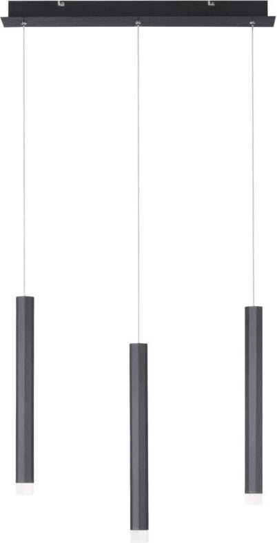 Leuchten Direkt - led Pendelleuchte Hängelampe Deckenleuchte Wohnzimmerlampe Esszimmerleuchte, Metall Alu schwarz, 18 w ...