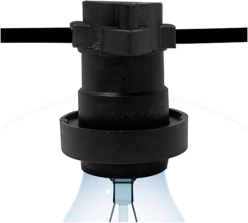 Girlande für den Außenbereich IP44 Flaches Kabel mit Fassung E27 nach Maß Schwarz 50 m