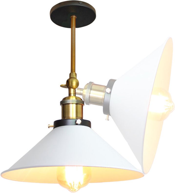 2 Stücke Vintage Edison Loft Deckenleuchte Industrielle Deckenleuchte Eisen Metall Regenschirm Lampenschirm E27 22cm (We...