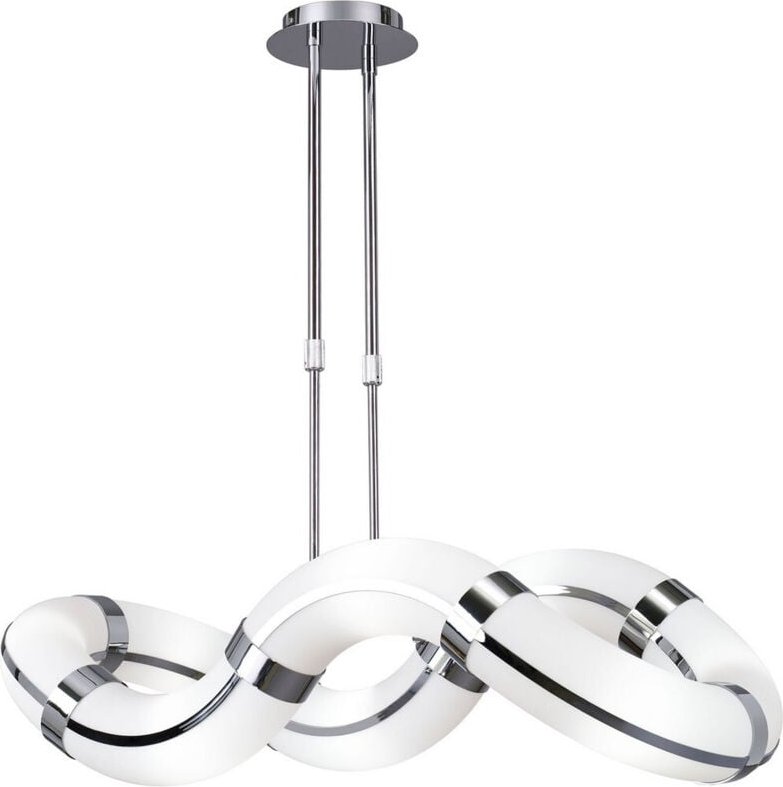 Inspired Mantra Fusion Guss GU10 Guss Teleskop-GU10, 8-flammig, L1/SGU10, oval gebogen, poliertes Chrom/weißes Acryl, Ko...