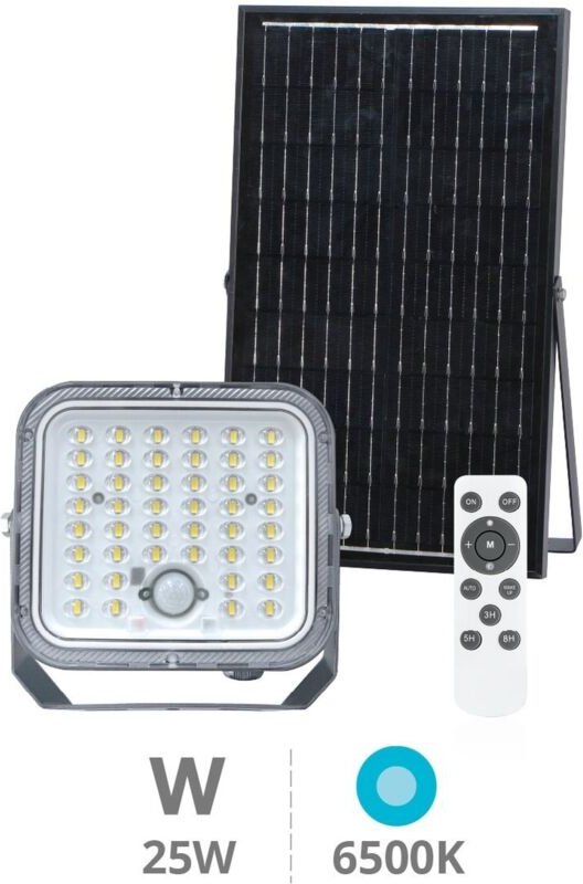 Pamol LED-Solarprojektor mit Bewegungs- und Dämmerungssensor 25W 6500K IP65 Schwarz