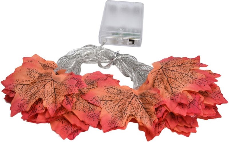 Lichterkette mit Ahornblattmotiv, 2 Modi: Warmes Herbstlicht/Herbstlicht, 20 LEDs für drinnen und draußen, für Weihnacht...