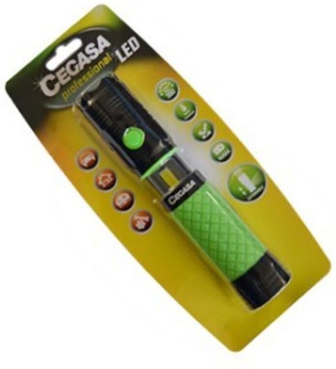 Cegasa - professionelle Taschenlampe led ausziehbar mit 350lm Frontlicht und 120lm Seitenlicht - wasserdicht ip44 -- was...