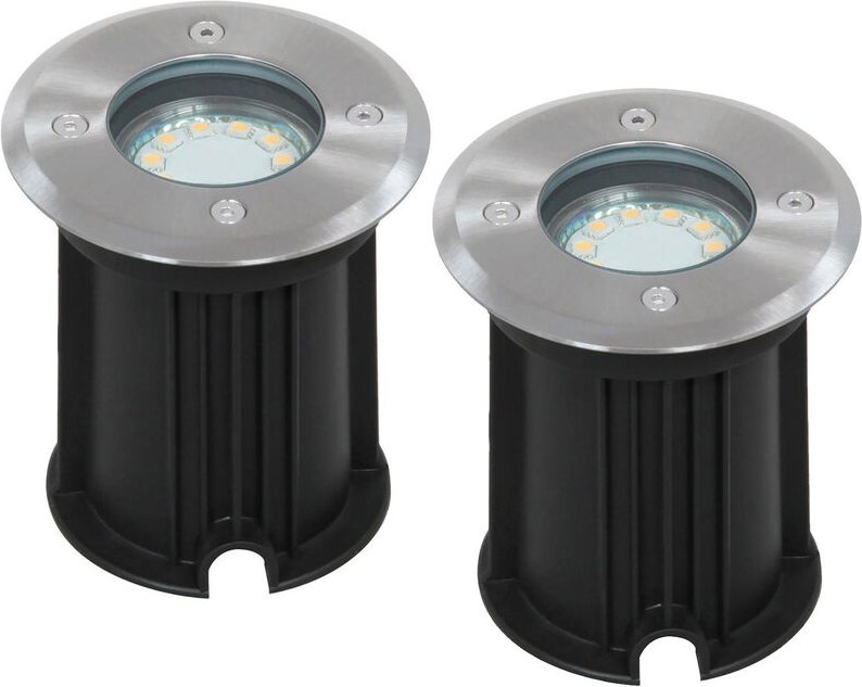 Ranex - 2er-Set led Bodeneinbaustrahler, rund, belastbar bis zu 800 kg