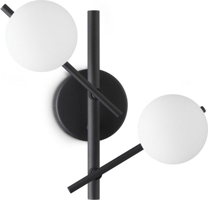 Ideal Lux ATLAS Schwarze Globus-Wandleuchten, 2x G9