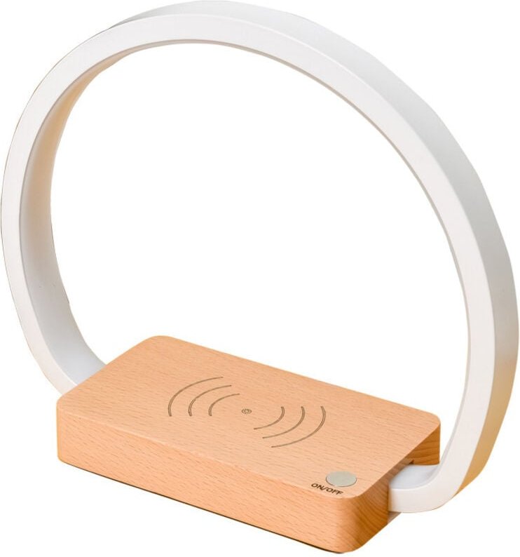 Vtizikl Lampe de table multifonctionnelle lampe de chevet téléphone portable charge sans fil lampe de table chambre prot...