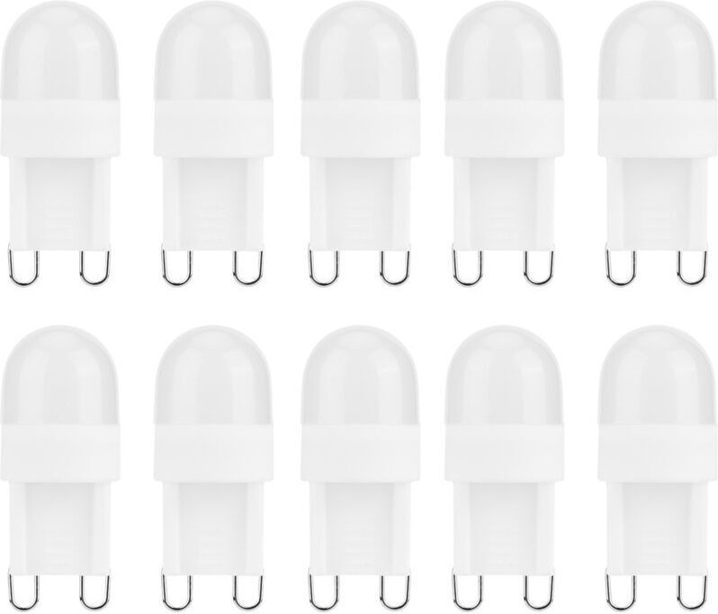 LED-Lampe, 10 Stück 1,5 W G9 kleine LED-Lampen mit Zwei-Pin-Sockel für Kronleuchter, Innenbeleuchtung, 230 V (warmes Lic...