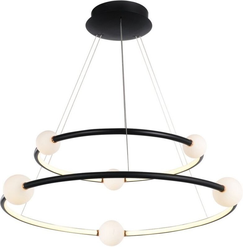 Lausanne - Moderner LED-Anhänger Schwarz, Pink, Warmweiß 3000K 4600lm Dimmbar - Italux