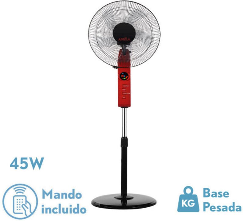 Thumbnail - Ventilator de Fuß Zirkus rot/schwarz 3vel 45w regx43x40cm oszillierend 5asp.w/remote,timer