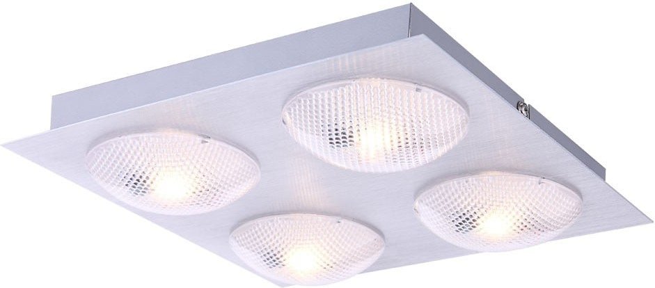 20 Watt led Decken Leuchte Alu Beleuchtung eckig Effekt Lampe Globo 56184-4D