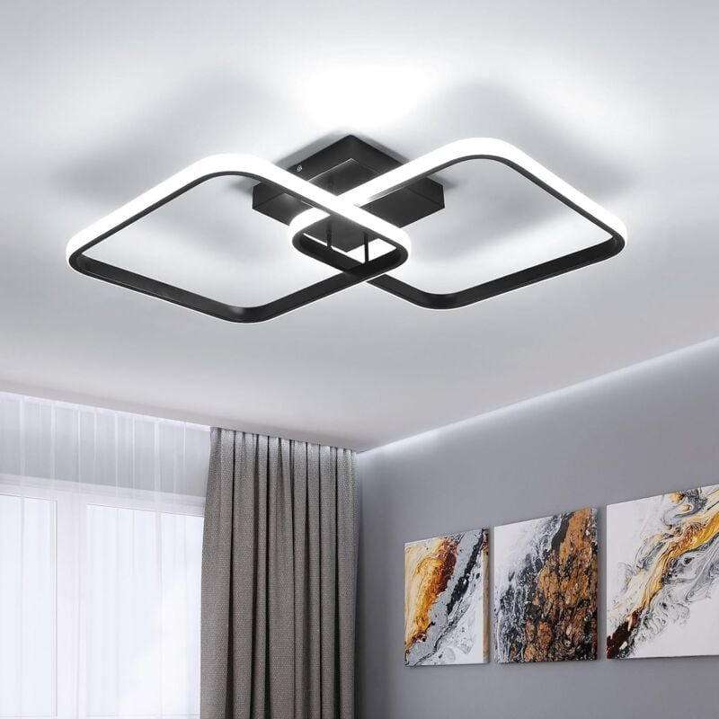 Comely - led Deckenleuchte, 42W 4700LM, Quadratische Acryl Deckenlampe, Moderner Aluminium Lampenschirm 59CM für Küche, ...